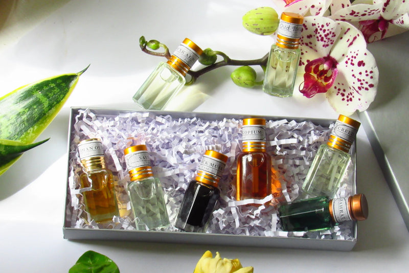 Luxury Attar Perfume Oil Gift Set Arabian Oud Musk (8x6ml Bottles) for Men and Women No Alcohol Halal