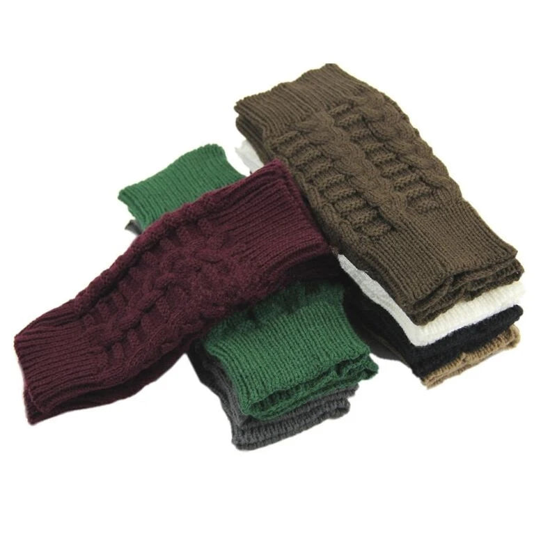 Half Finger Gloves for Women Winter Soft Warm Wool Knitting Arm Gloves Soft Warm Mittens Handschoenen Unisex Guantes Mujer Ne