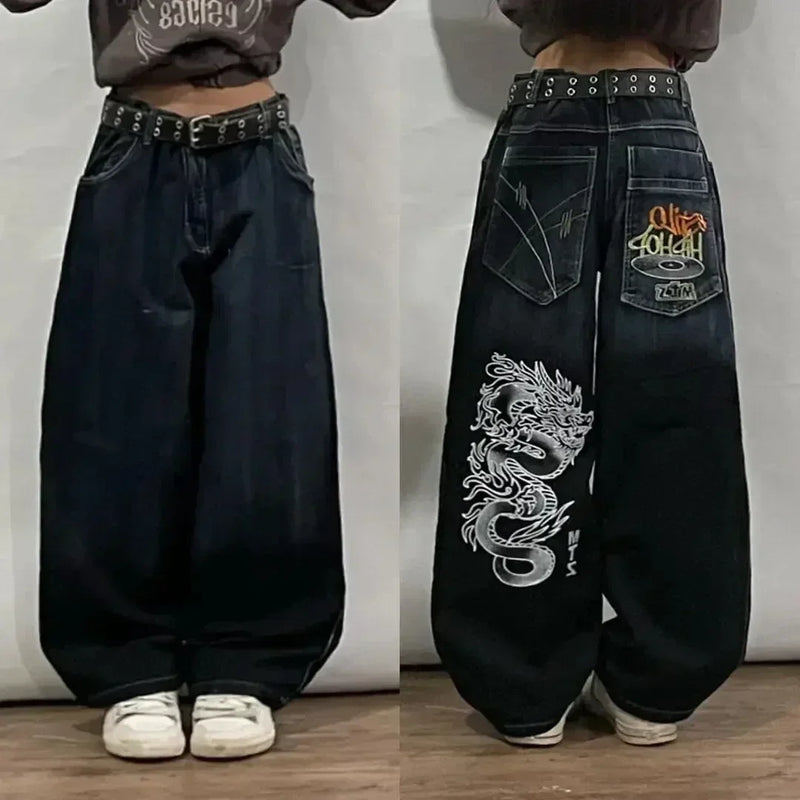 Street Fashion Trend Washed Straight Jeans Men Y2K New Harajuku Casual Hip Hop Mopping Wide Leg Pants Unisex Loose Denim Trouser