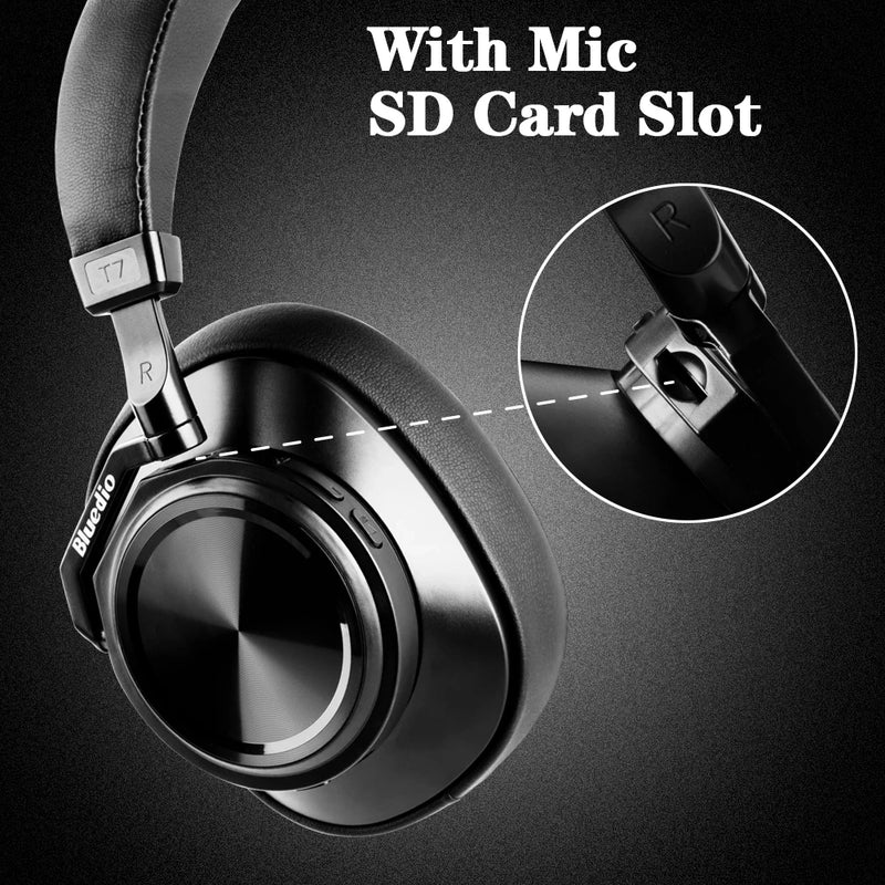 Bluetooth Headphone User-defined Active Noise Cancelling Wireless Headset With Microp For phone Support SD Card Slot Bluedio T7+