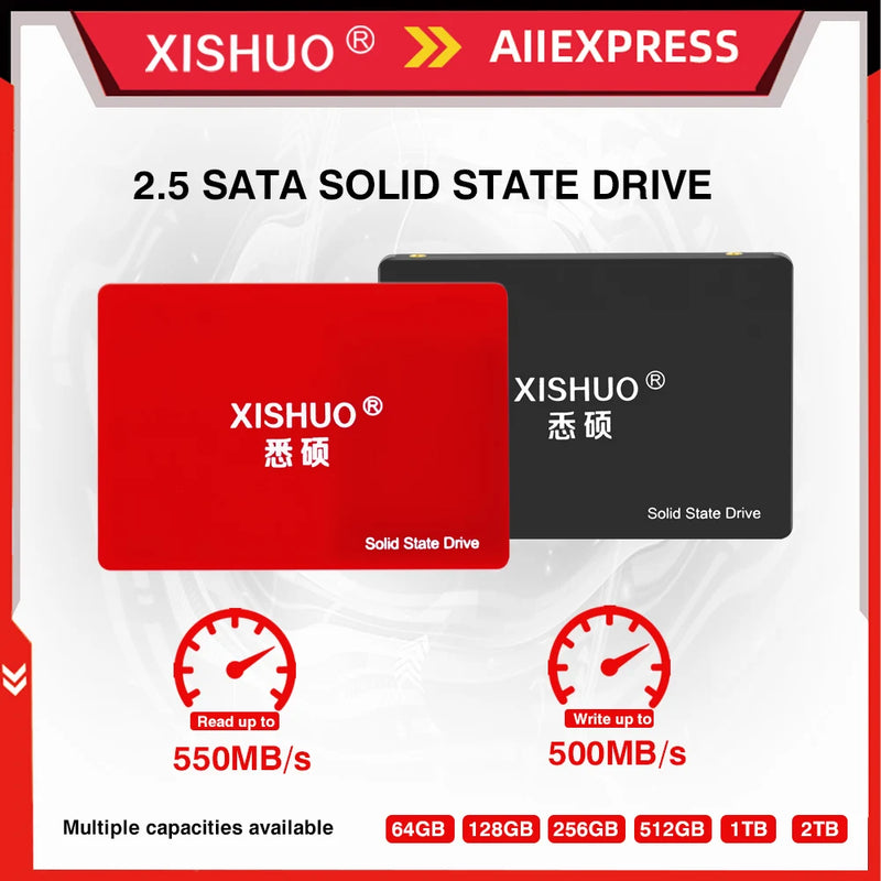 Xishuo 2.5 Sata 0pcs SSD 128GB, 256GB Hard Drive Disk 512GB 1TB HDD Disk Internal Hard Drive for laptop desktop