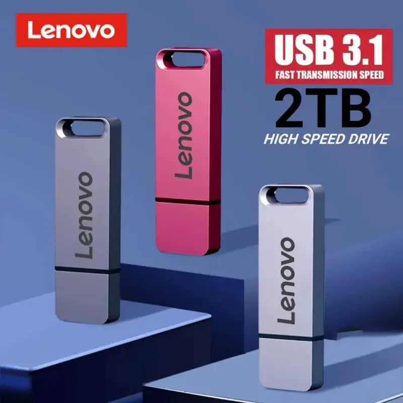 Lenovo 2TB 1TB Metal USB 3.1 Flash Drives 512GB High Speed Pendrive 256GB USB Drive 128GB Memoria USB Flash Disk For Computer PC