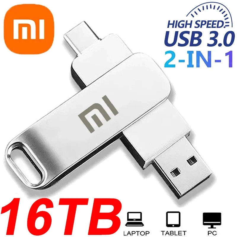 Xiaomi U Disk Pen Drive 16TB 8TB USB 3.1 Type-C Interface 4TB 2TB Mobile Phone Computer Mutual Transmission Portable USB Memory