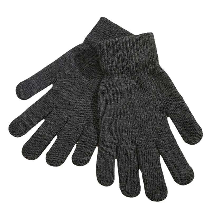 Winter Knitted Gloves Men Women Touch Screen Cold-proof Warm Full Finger Gloves Korean Style All-match Cycling Wool Gloves