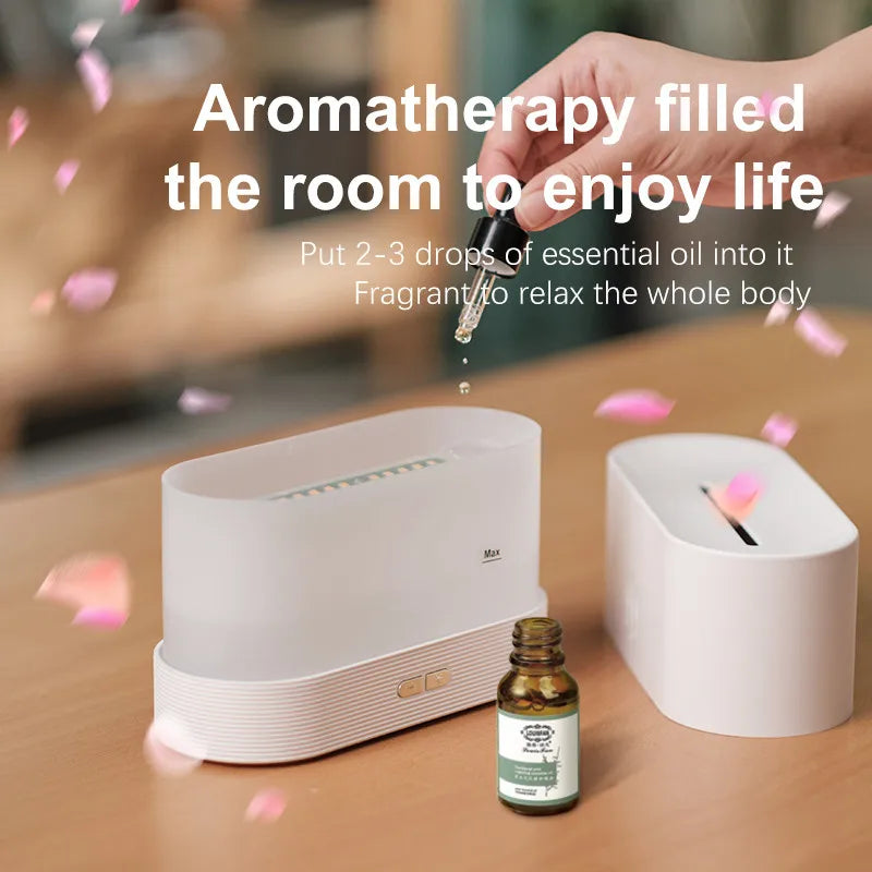 Portable Cool Mist Usb Led change color room h2o air fire flame humidifier Aroma Essential Oil Diffuser humidifier