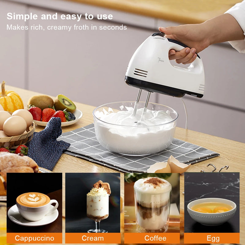 Electric Milk Frother Egg Beater Handheld Egg Foamer Milk Beater Automatic Mixer for Coffee Cappuccino Cream Milk Foam Machine