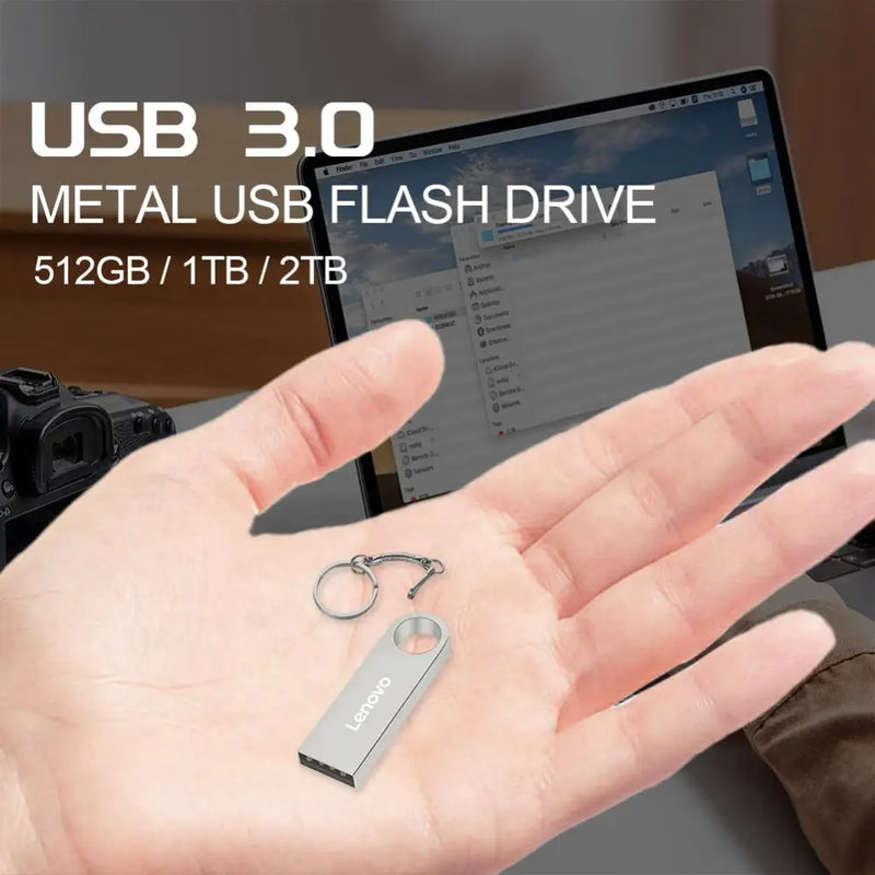 Lenovo USB 3.0 Pendrive 2TB USB Flash Drives High Speed Pen Drive 1TB 512GB Portable Metal Gift Flash Memory For Laptop Table PC