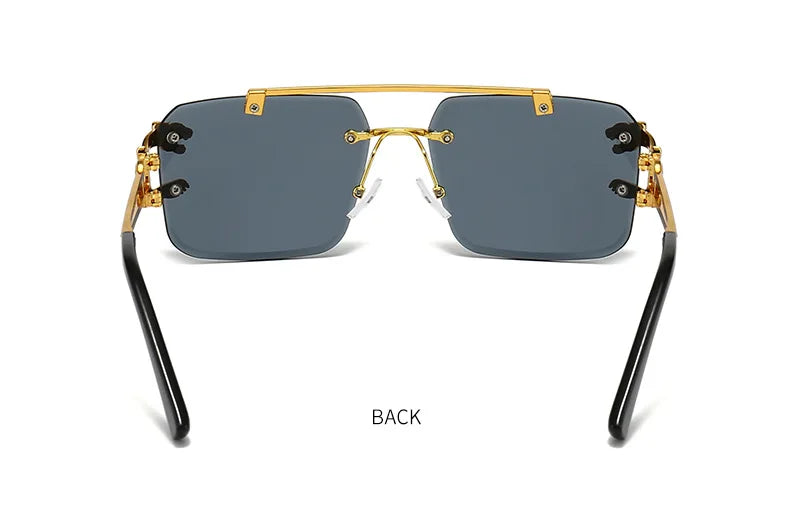 Luxury Square Sunglasses Man Woman Brand Designer Vintage Rimless Sun Glasses Male Female Fashion Retro Mirror Oculos De Sol