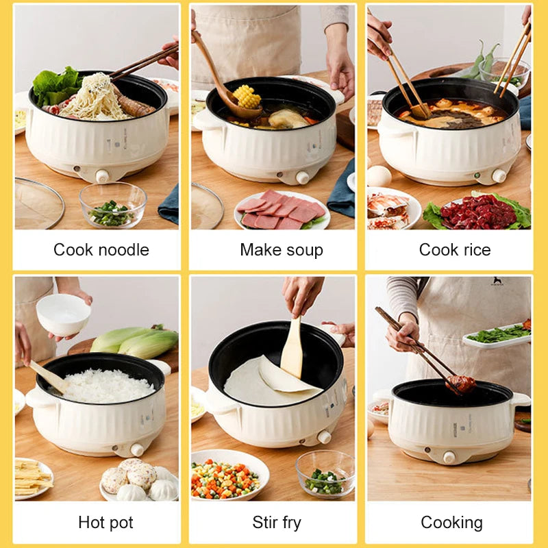 Electric MultiCooker Multifunctional Rice Cooker Frying Pan Non-stick Cookware Multi Soup Hotpot for Kitchen 1.7L/2.7L/3.2L