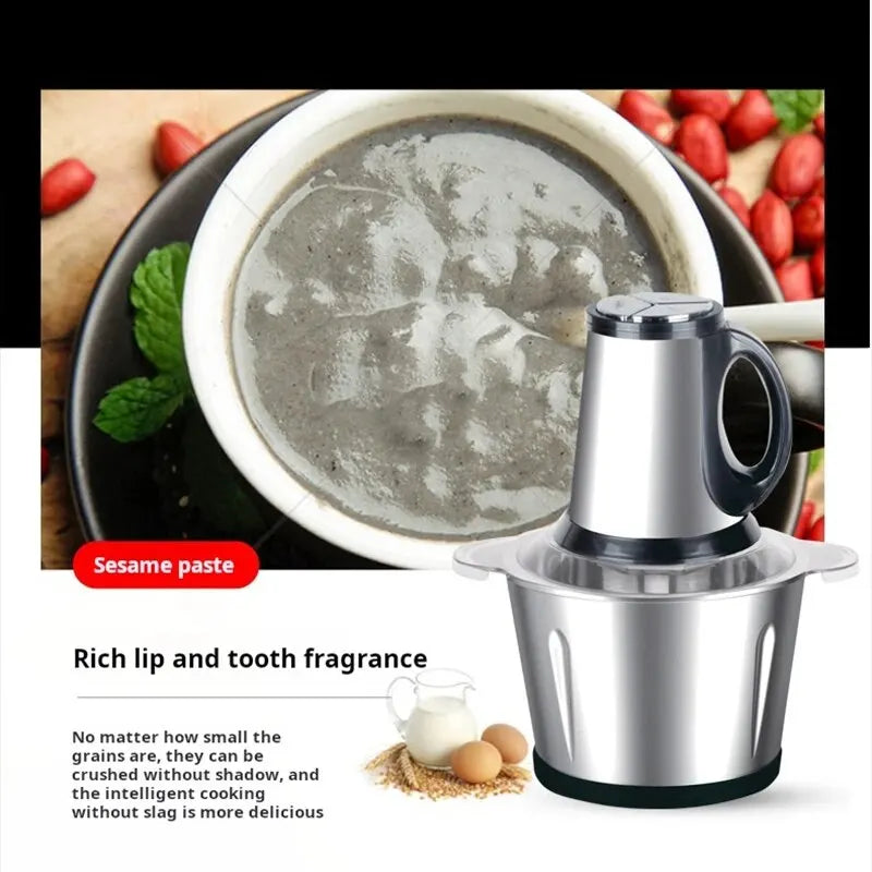 Electric Meat Grinder Home 2L With Small Stainless Steel Material Multifunction Multi-speed Cooking Machine