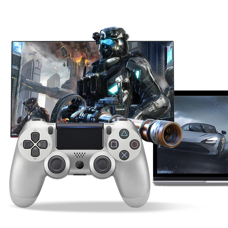 Wireless Controller Bluetooth-Compatible with Vibration Somatosensory Gaming Player Gamepad 6-Axis Wireless Games Handle for PS4