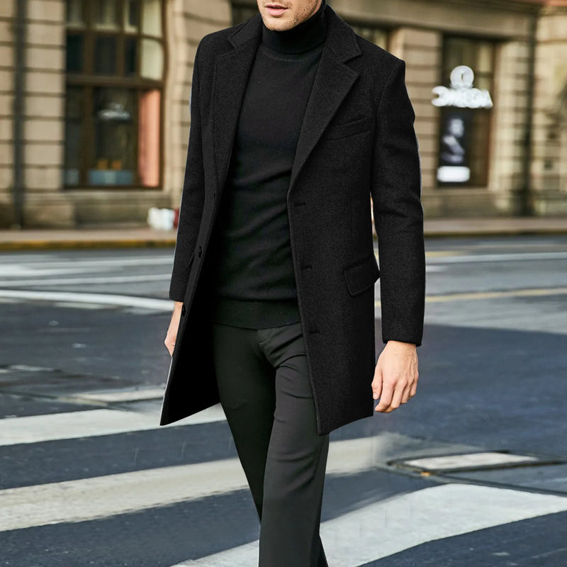 Men's Long Sleeve Plus Size Winter Coat Lapel Collar Padded Leather Jacket Vintage Thicken Coat Sheepskin Jacket Mens Topcoat