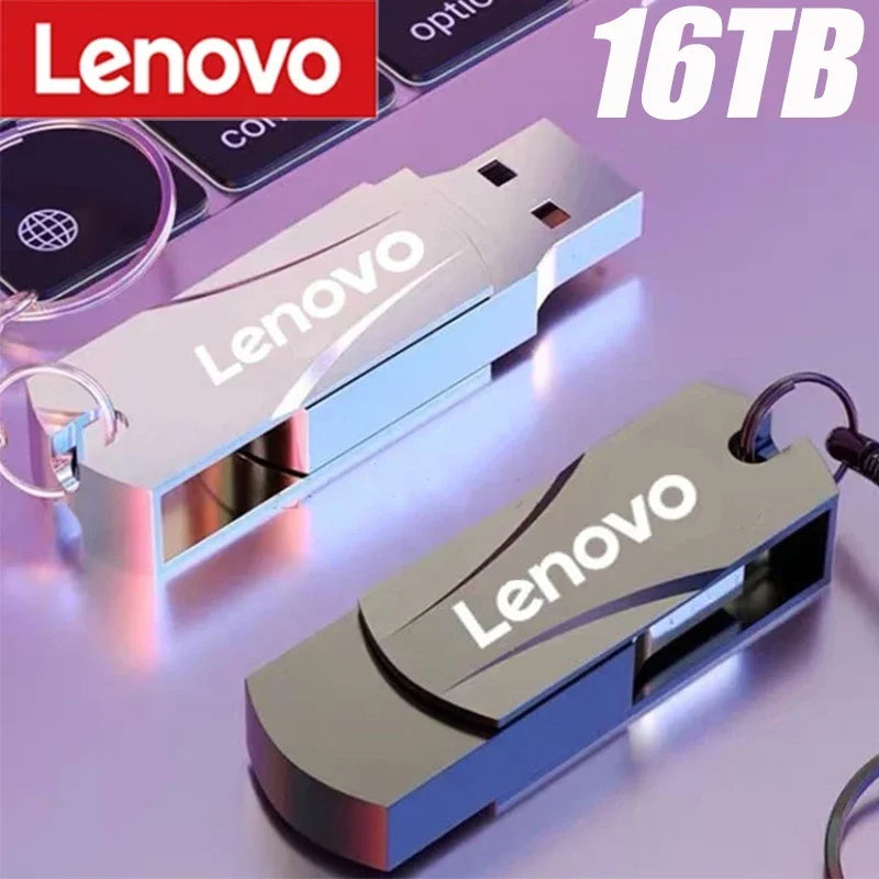 Lenovo 16TB, 8TB USB Flash Drivers 3.0 Usb 2TB 1TB Metal High Speed Pendrive Portable Stick Flash Memory Storage U Disk Adapter