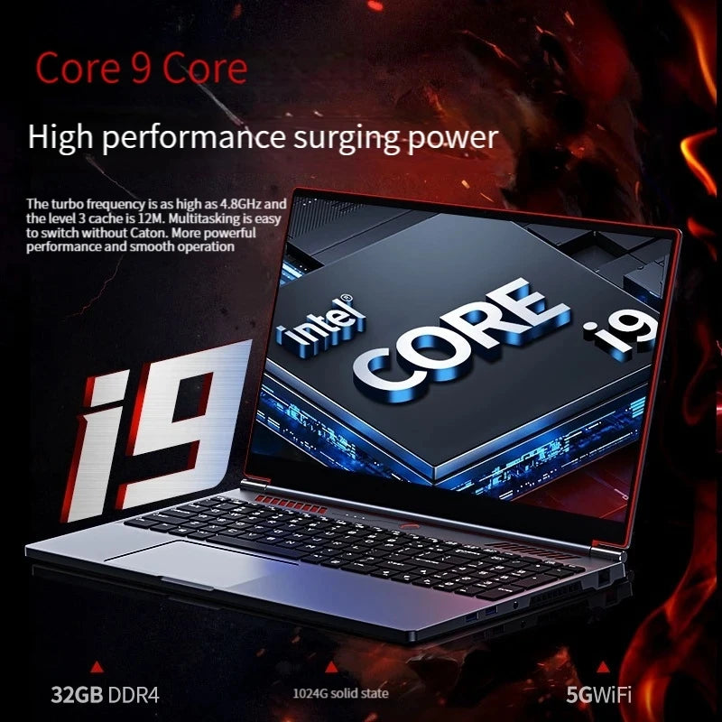 Oushedi 16.1 Inch Gaming Laptop Mini PC Intel Core I9-10885H I7-10750H Nvidia Geforce GTX 1650 4G Ultrabook Windows 11 Notebook