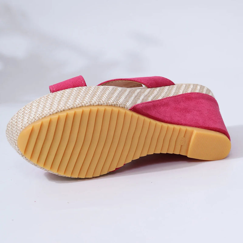 2024 Spring Wedges Sandalias De Mujer Waterproof Platform High-heeled Sandals Fashion Open-toe Casual Sandálias De Salto Alto