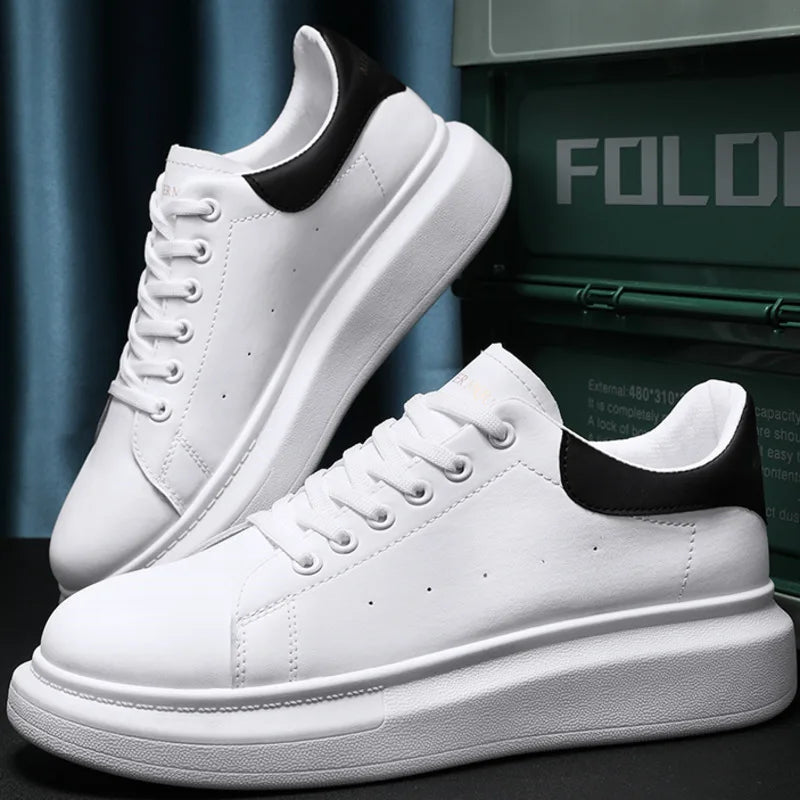 2023 High Quality Men White Shoes Breathable Comfort Flats Shoes Outdoor Casual Sneakers Walking Shoes For Men Fashion Footwear