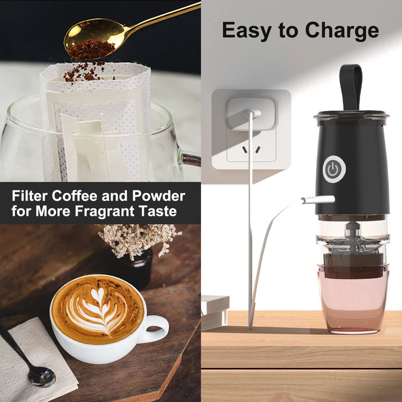 Portable Electric Manual 2-in-1 Coffee Grinder Professional Ceramic Grinding Core rechargeable 5 gears Adjustable coffee powder