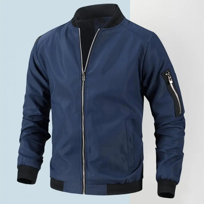 Men's Bomber Jacket Outerwear Casual Hip Hop Zipper Coats Windbreaker Fashion Baseball Uniform Aviator Jackets Male Clothing