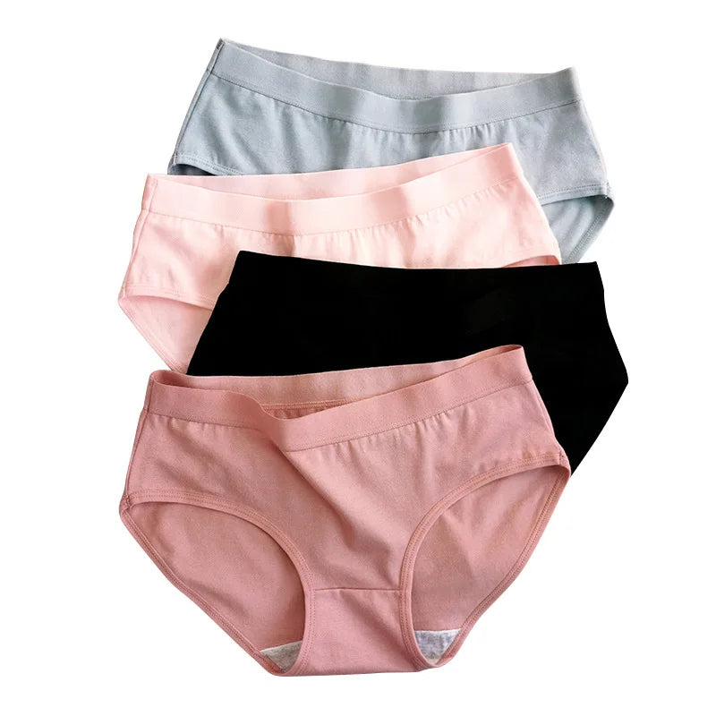 3PCS Panties Sexy Women Underwear Antibacterial Briefs Seamless Cozy Cotton Female Underpants Intimates Low-Rise Lingeries M-XL