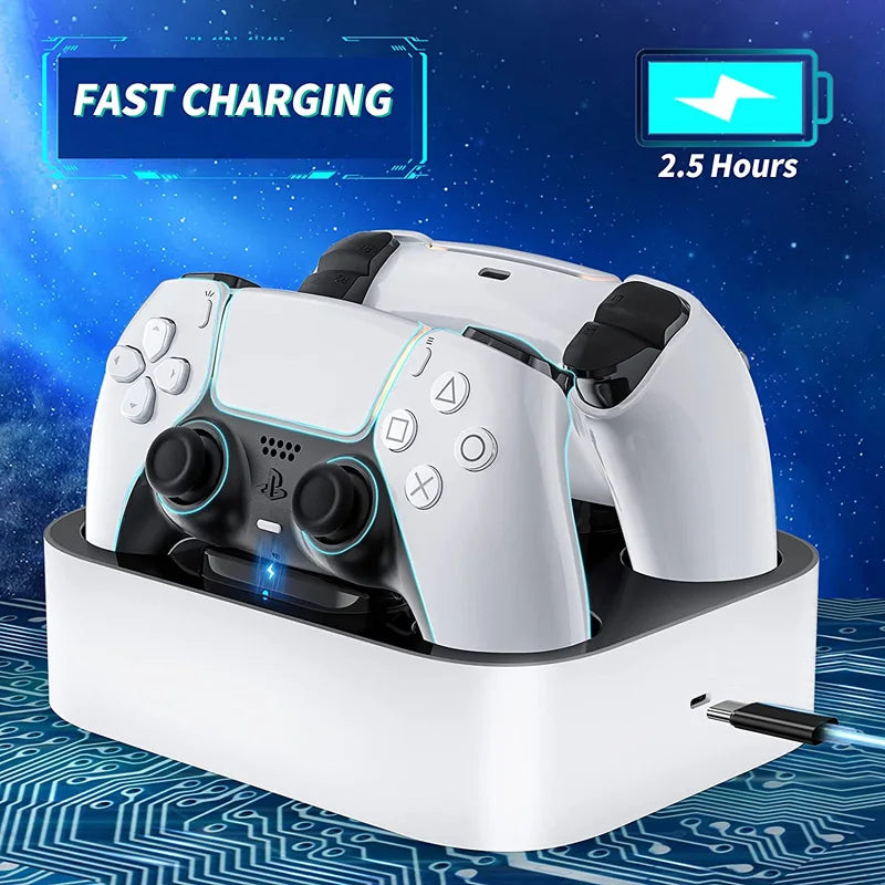 New Wireless Controller Usb Type-c Dual Fast Charger PS5 Type-C Charging Station for PlayStation 5 DualSense Wireless Gamepad