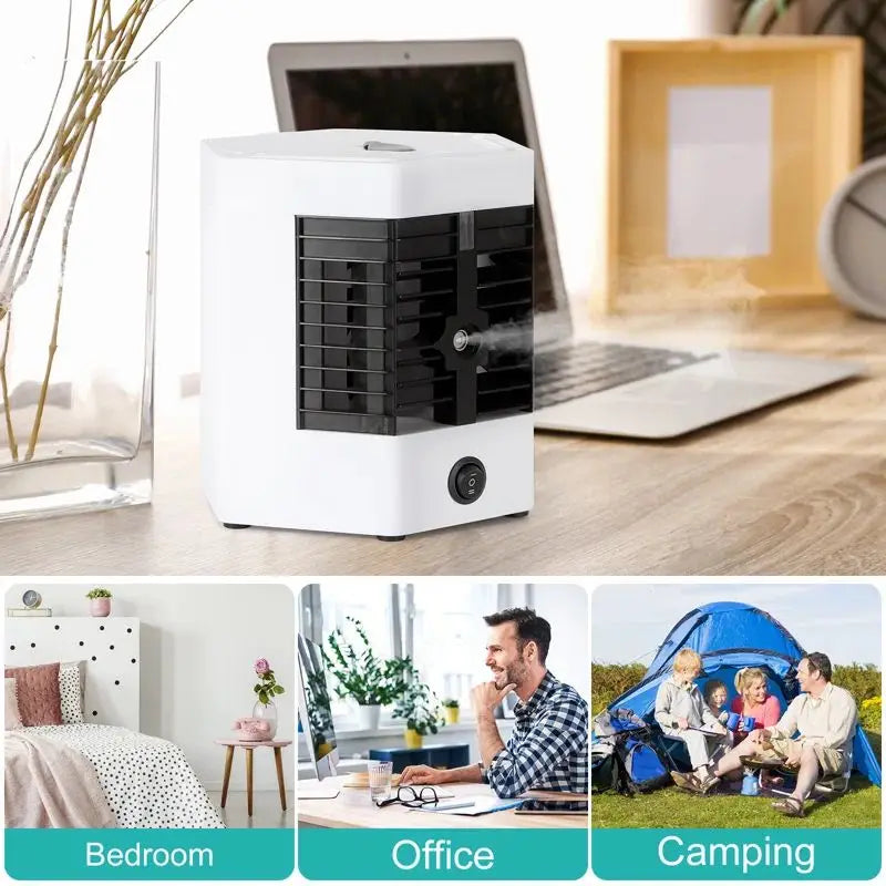 Portable Air Conditioner 3-IN-1 Evaporative Mini Air Cooler Fan 3 Speed Mini Air Conditioners with USB for Room Office