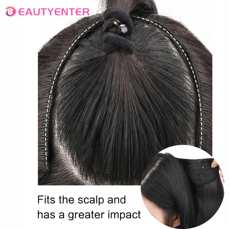 BEAUTY U-shaped Hair Extension Synthetic Hair Long Straight Clip In Hair Extensions False Hair Black Ren Hair Pieces for Women