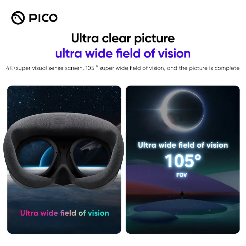 Pico 4 VR Headset All-In-One Virtual Reality Headset Pico4 3D VR Glasses 4K+ Display For Metaverse & Stream Gaming