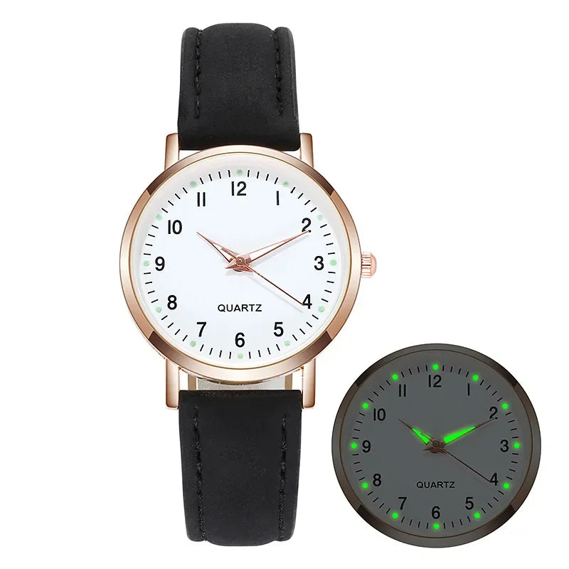 Women Watches  Luminous Leather Bracelet Simple Watch Elegant Fashion Quartz Watch Ladies Wristwatches  Montre Femme Reloj Mujer