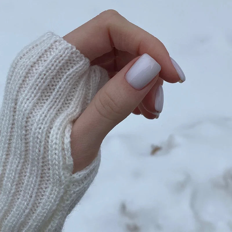 Long Fingerless Gloves Women Mitten Winter Arm Warmer Kawaii Knitted Sleeve Soft Girls Anime Clothes Punk Gothic Lolita Gloves