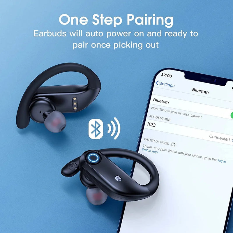 Bluetooth Earphones Wireless Earbuds with Wireless Charging Case  Stereo Sound Headphones Built-in Mic in-Ear Headsets Deep Bass