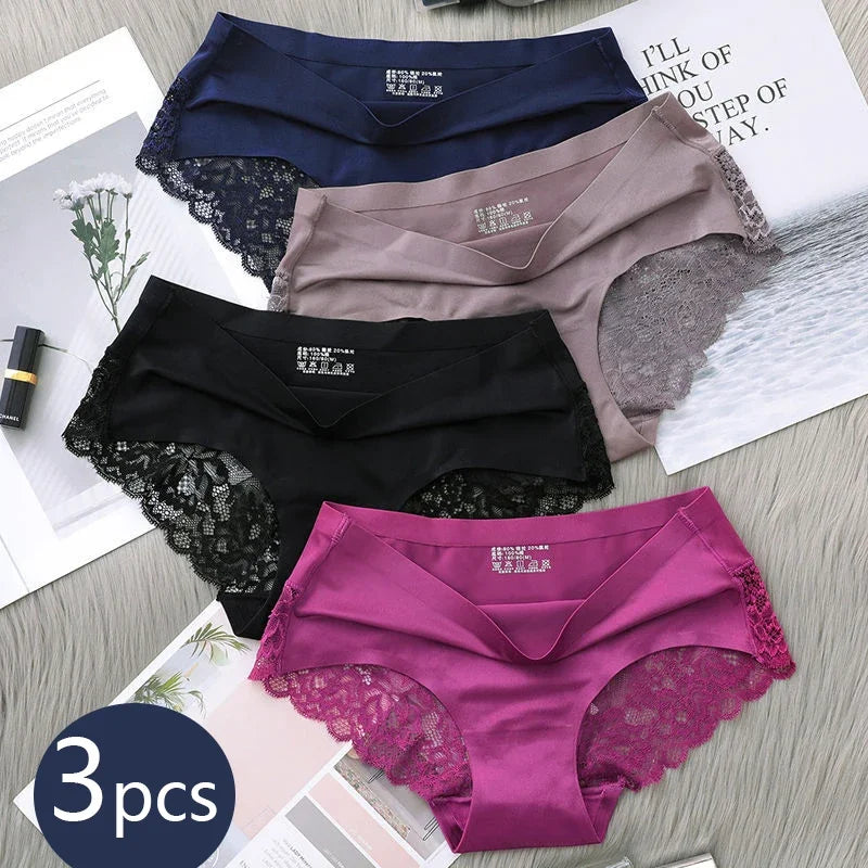 Set/lot Seamless Women Hollow Out Panties Set Underwear Comfort Lace Briefs Low Rise Female Sport Panty Soft Lady Lingerie