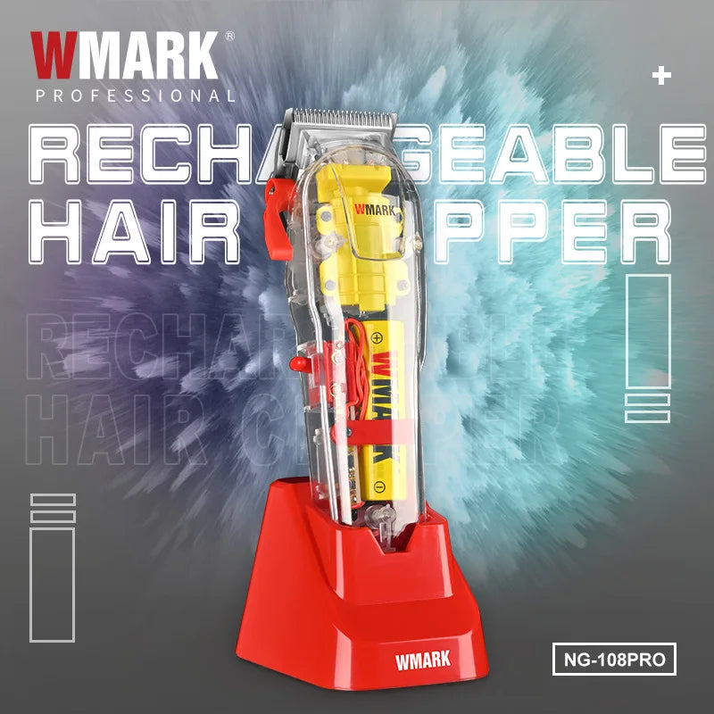 WMARK transparent Hair clipper oil head electric push shear NG-108PRO sold well