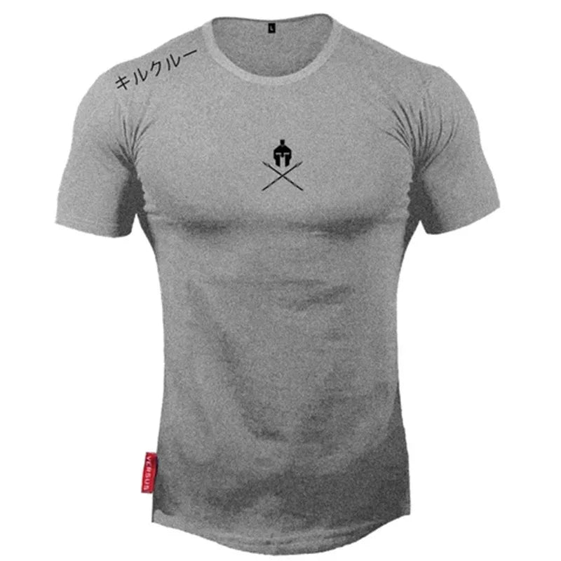 Camiseta esportiva justa masculina, camiseta para exercício físico, em 5 cores, ajuste, academia, musculação e exercício, novo