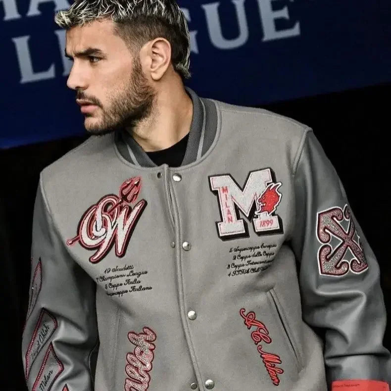 2024 New Sports Jacket American Vintage Hip Hop Letter Embroidered Heavy Baseball Uniform Y2K Streetwear Rock Loose Coat For Men