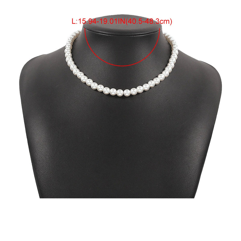 2023 Trend Wedding Party Jewelry Big Pearl Choker Necklace For Women Elegant White Imitation Pearl Necklaces X0172